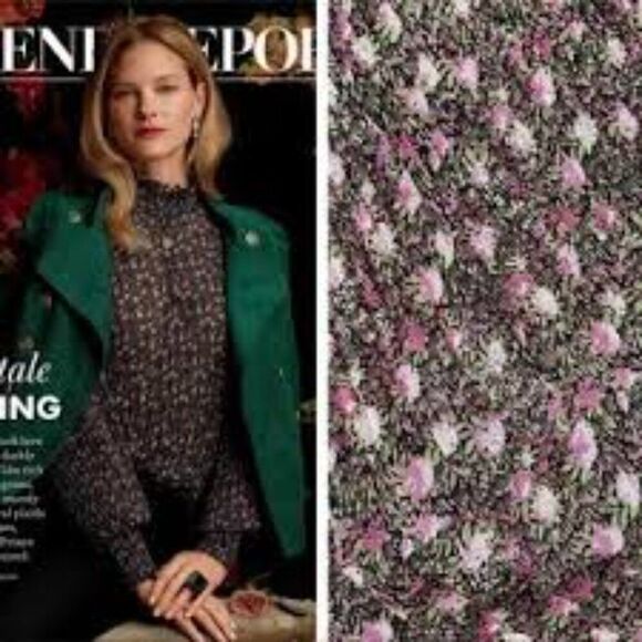 Cabi Knife Pleat Blouse Romantic High Neck Size Small - Picture 1 of 9